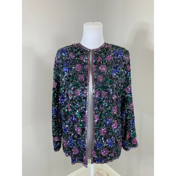 Vtg Sequin Top Sequin Evening Cocktail Holiday Party Christmas New Years Wedding - Picture 3 of 11